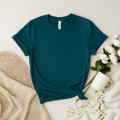 Bella+Canvas 3001 — Flat Lay mockup in Atlantic