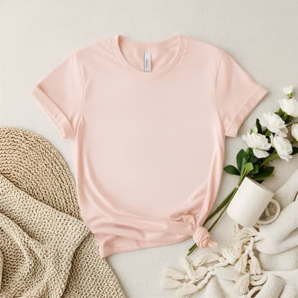 Bella+Canvas 3001 — Flat Lay mockup in Blush