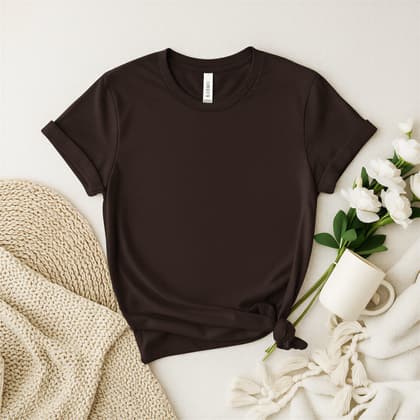 Bella+Canvas 3001 — Flat Lay mockup in Brown