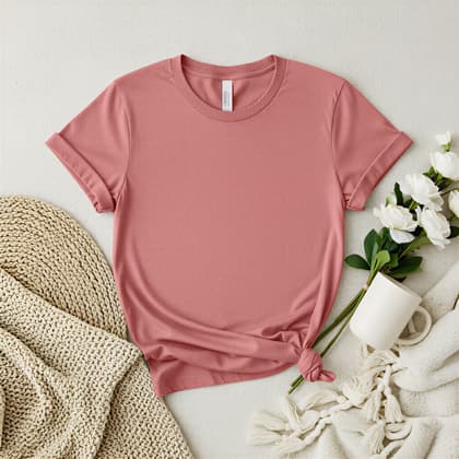 Bella+Canvas 3001 — Flat Lay mockup in Mauve