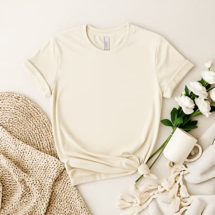 Bella+Canvas 3001 — Flat Lay mockup in Natural