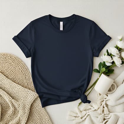 Bella+Canvas 3001 — Flat Lay mockup in Navy