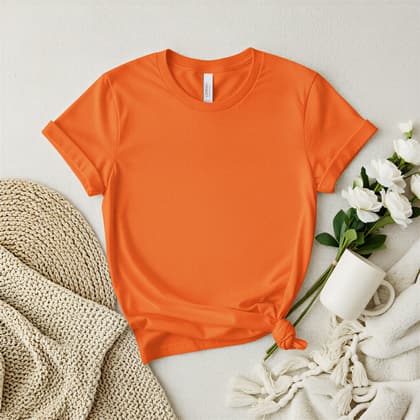 Bella+Canvas 3001 — Flat Lay mockup in Orange