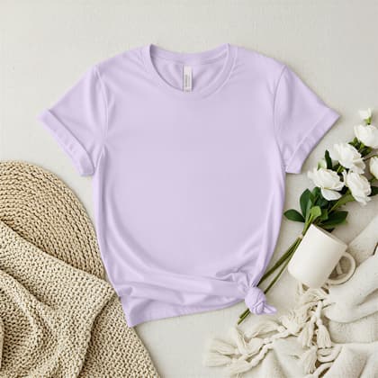 Bella+Canvas 3001 — Flat Lay mockup in Orchid