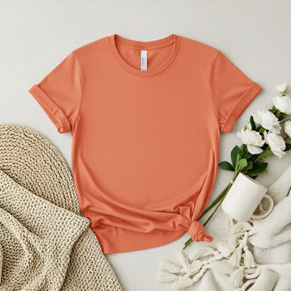 Bella+Canvas 3001 — Flat Lay mockup in Terracacotta
