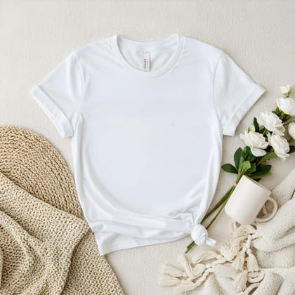 Bella+Canvas 3001 — Flat Lay mockup in White
