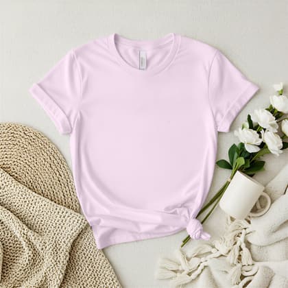 Bella+Canvas 3001 — Flat Lay mockup in Lilac
