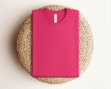 Bella+Canvas 3001 — Folded on Rattan mockup in Fuchsia