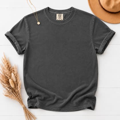 Comfort Colors® 1717 — Flat Lay with Props mockup in Pepper