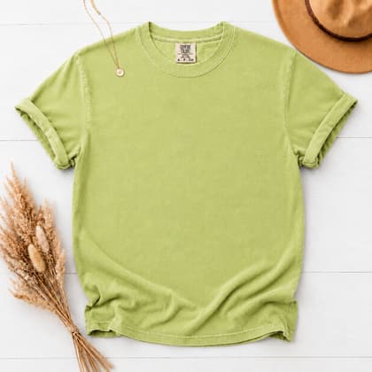Comfort Colors® 1717 — Flat Lay with Props mockup in Kiwi