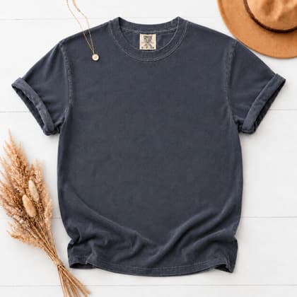 Comfort Colors® 1717 — Flat Lay with Props mockup in Midnight