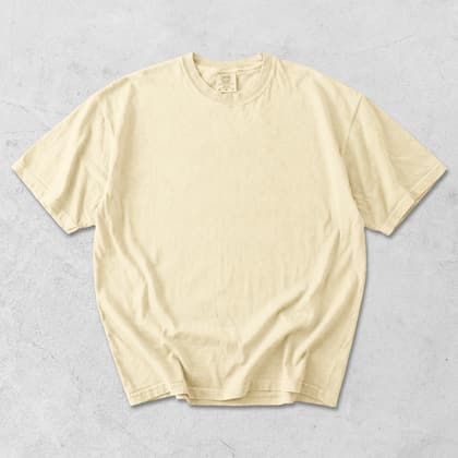 Comfort Colors® 1717 — Flat Lay on White mockup in Banana