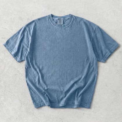 Comfort Colors® 1717 — Flat Lay on White mockup in Blue Jean
