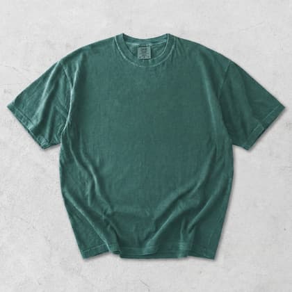 Comfort Colors® 1717 — Flat Lay on White mockup in Blue Spruce
