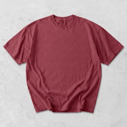 Comfort Colors® 1717 — Flat Lay on White mockup in Brick