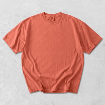 Comfort Colors® 1717 — Flat Lay on White mockup in Bright Salmon