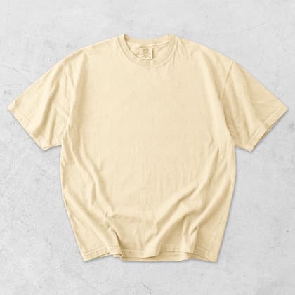 Comfort Colors® 1717 — Flat Lay on White mockup in Butter