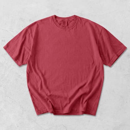 Comfort Colors® 1717 — Flat Lay on White mockup in Crimson