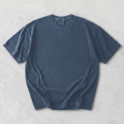 Comfort Colors® 1717 — Flat Lay on White mockup in Denim