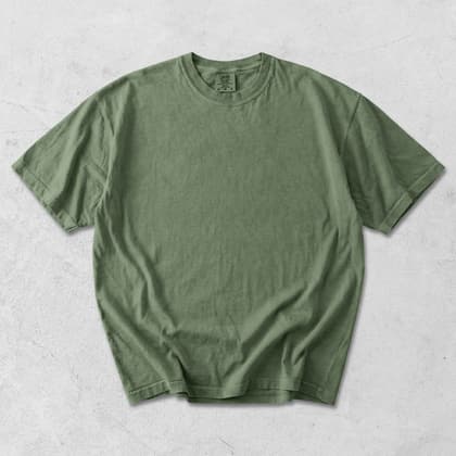 Comfort Colors® 1717 — Flat Lay on White mockup in Hemp