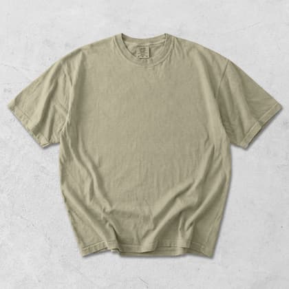 Comfort Colors® 1717 — Flat Lay on White mockup in Khaki