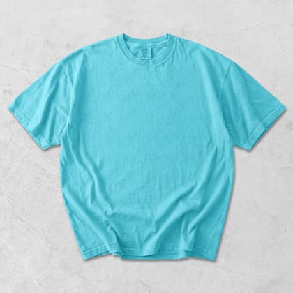 Comfort Colors® 1717 — Flat Lay on White mockup in Lagoon Blue