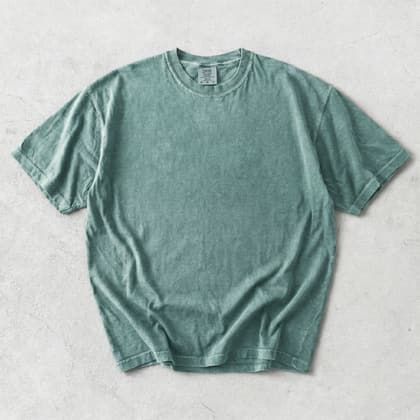 Comfort Colors® 1717 — Flat Lay on White mockup in Light Green