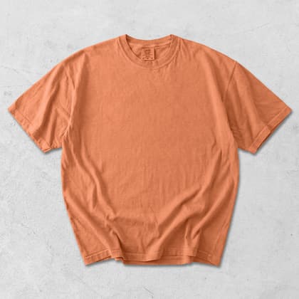 Comfort Colors® 1717 — Flat Lay on White mockup in Melon