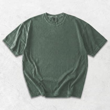 Comfort Colors® 1717 — Flat Lay on White mockup in Moss