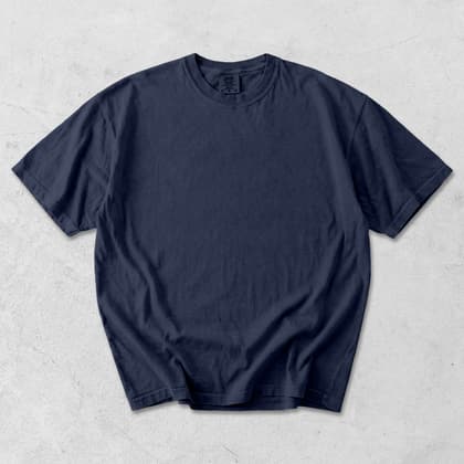 Comfort Colors® 1717 — Flat Lay on White mockup in Navy