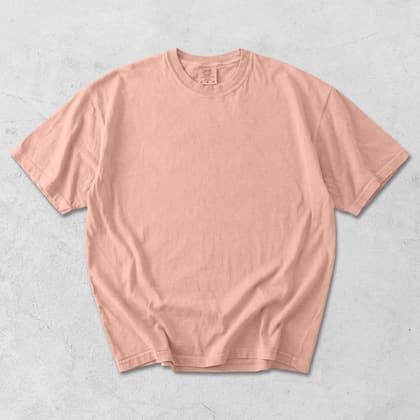 Comfort Colors® 1717 — Flat Lay on White mockup in Peachy