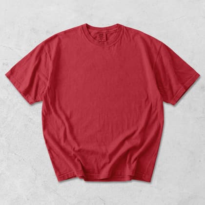Comfort Colors® 1717 — Flat Lay on White mockup in Red