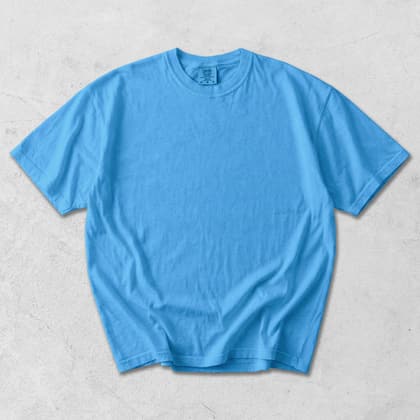 Comfort Colors® 1717 — Flat Lay on White mockup in Royal Caribe