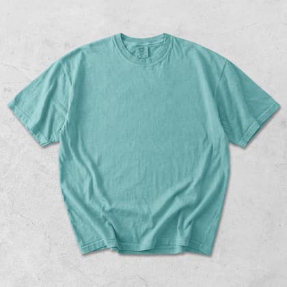 Comfort Colors® 1717 — Flat Lay on White mockup in Seafoam