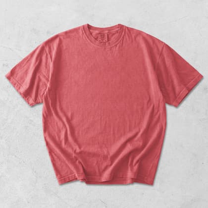 Comfort Colors® 1717 — Flat Lay on White mockup in Watermelon
