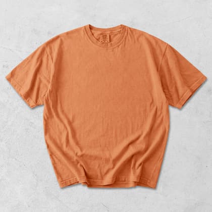 Comfort Colors® 1717 — Flat Lay on White mockup in Yam