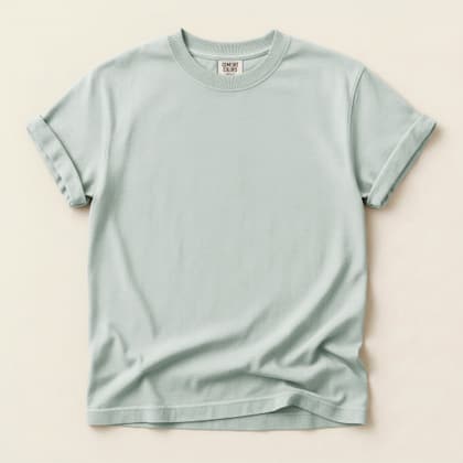 Comfort Colors® 1717 — Flat Lay on Cream mockup in Bay