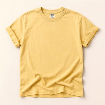 Comfort Colors® 1717 — Flat Lay on Cream mockup in Butter