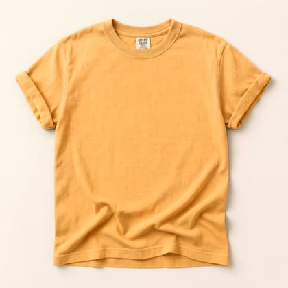 Comfort Colors® 1717 — Flat Lay on Cream mockup in Citrus