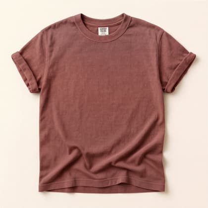 Comfort Colors® 1717 — Flat Lay on Cream mockup in Cumin