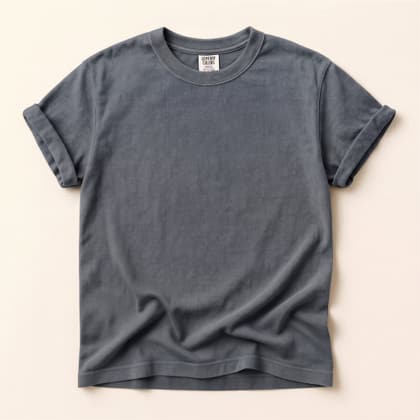 Comfort Colors® 1717 — Flat Lay on Cream mockup in Granite
