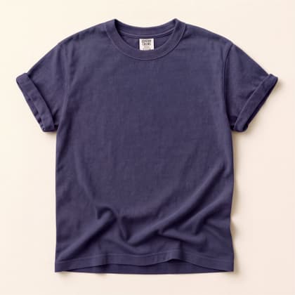 Comfort Colors® 1717 — Flat Lay on Cream mockup in Grape