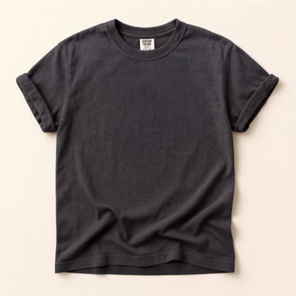 Comfort Colors® 1717 — Flat Lay on Cream mockup in Graphite