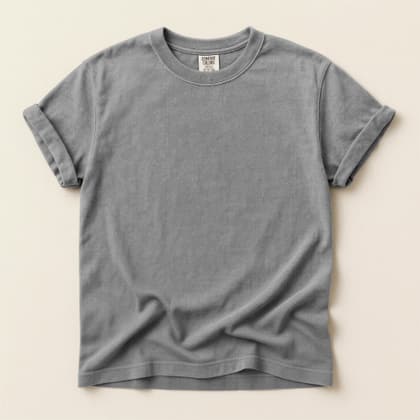 Comfort Colors® 1717 — Flat Lay on Cream mockup in Grey