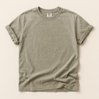 Comfort Colors® 1717 Flat Lay on Cream mockup