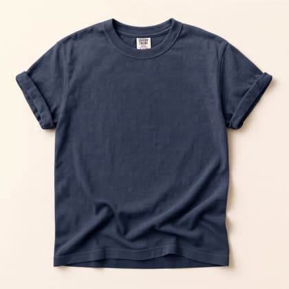 Comfort Colors® 1717 — Flat Lay on Cream mockup in Midnight