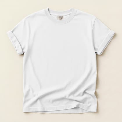Comfort Colors® 1717 — Flat Lay on Cream mockup in White