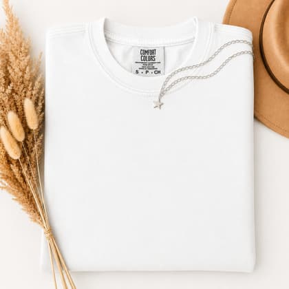 Comfort Colors® 1717 — Folded with Props mockup in White
