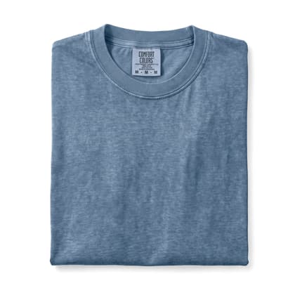 Comfort Colors® 1717 — Folded, 12 Scenes mockup in Blue Jean