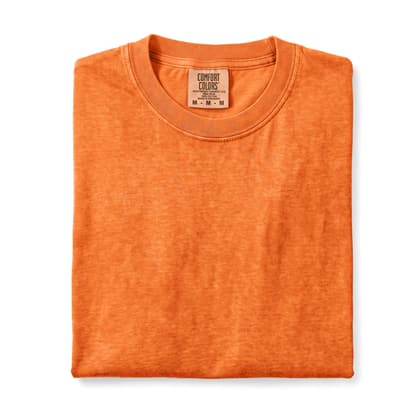 Comfort Colors® 1717 — Folded, 12 Scenes mockup in Bright Orange